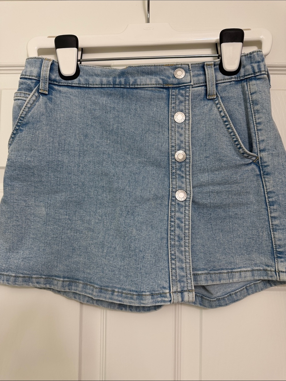 Girls SO Classic Light Blue Denim Button-Front Skort